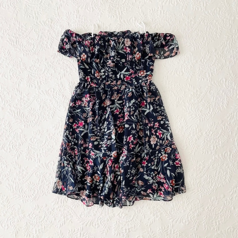 NWOT Lulus My Favorite Navy Blue Floral Print Off-the-Shoulder Dress Small - Picture 2 of 7